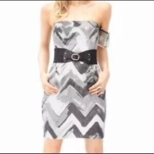 Banana Republic Linen Strapless Chevron dress Size 10
